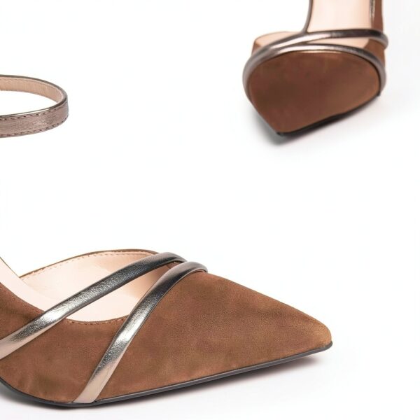 B.A.G. Damen Leder Stiletto Schnalle Braun Schuhe-3