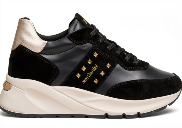 Nero Giardini Damen Sneaker Leder Italien Schwarz-0