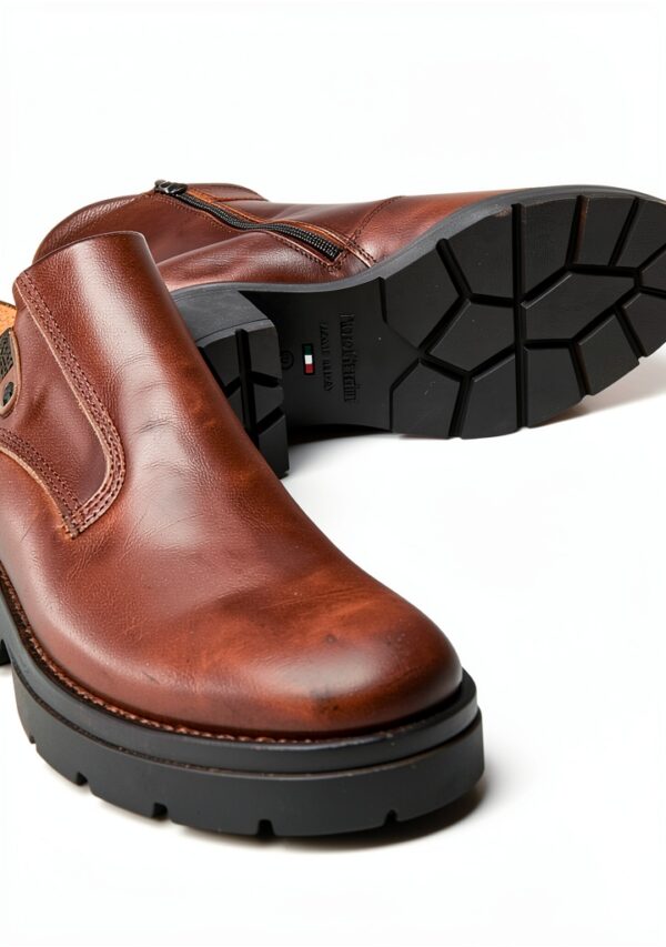Nero Giardini Damen Stiefel Leder Blockabsatz Haselnussbraun-4