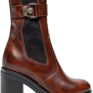 Nero Giardini Damen Stiefel Leder Blockabsatz Schwarz-0