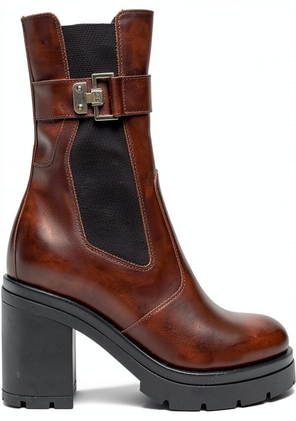 Nero Giardini Damen Stiefel Leder Blockabsatz Schwarz-0