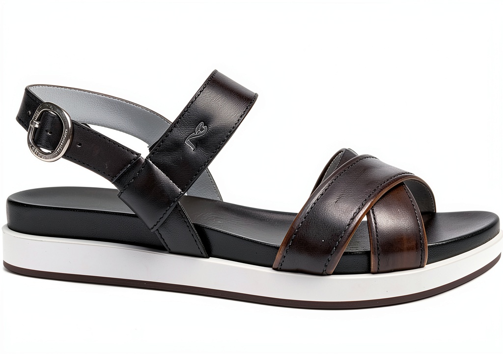 Nero Giardini Damen Sandalen Leder Schwarz Sommer im realen Einsatz auf einem sonnigen Stadtbummel