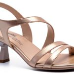 BAG Damenschuhe Leder Gold Silber Schnalle Absatz-0