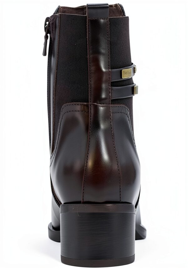 BAG Damenstiefel Leder Blockabsatz Reißverschluss-3