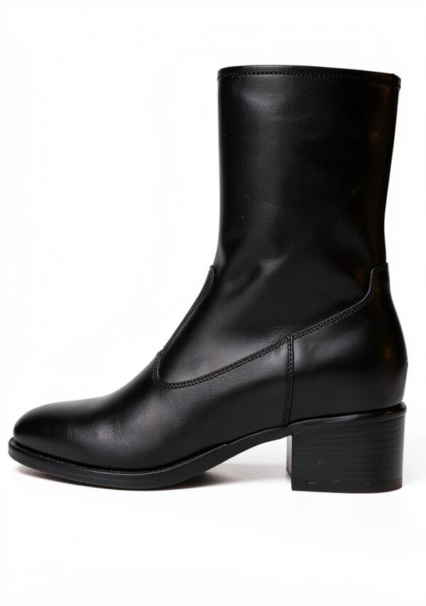 B.A.G. Damen Stiefel Leder Blockabsatz Schwarz-1