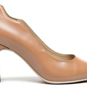 BAG Damenschuhe Leder Beige Diabolo Absatz Größentabelle-0