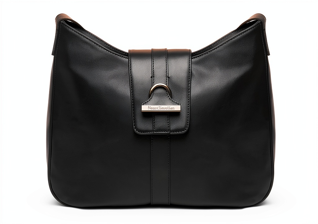 Installing BAG Damen Lederhandtasche Schwarz Reißverschluss on a wooden desk
