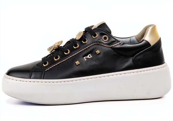 Nero Giardini Damen Schnürhalbschuhe Leder Schwarz Glitter-6