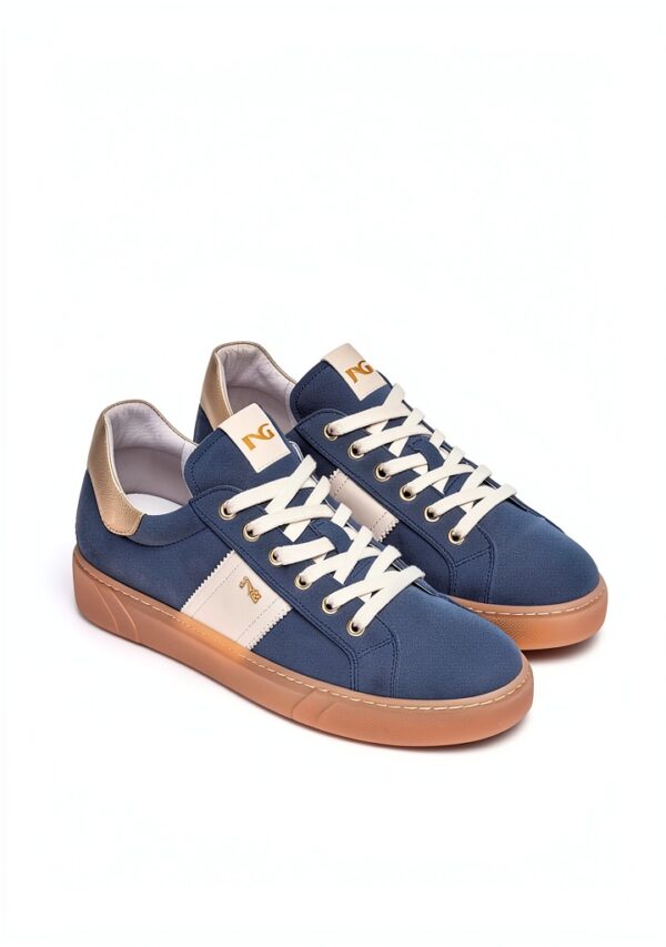 Nero Giardini Damen Sneaker Leder Blau Schnürschuh-1