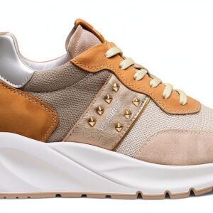 BAG Damenschuhe Leder Canvas Schnürschuh Elfenbein-0