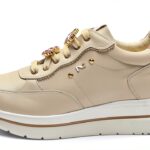 BAG Damenschuhe Leder Schnürschuh Elfenbein Flatform-0