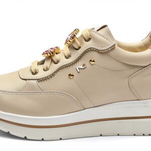 BAG Damenschuhe Leder Schnürschuh Elfenbein Flatform-0