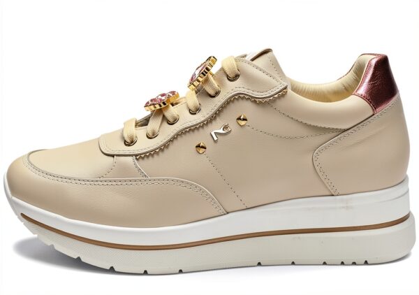 BAG Damenschuhe Leder Schnürschuh Elfenbein Flatform-0