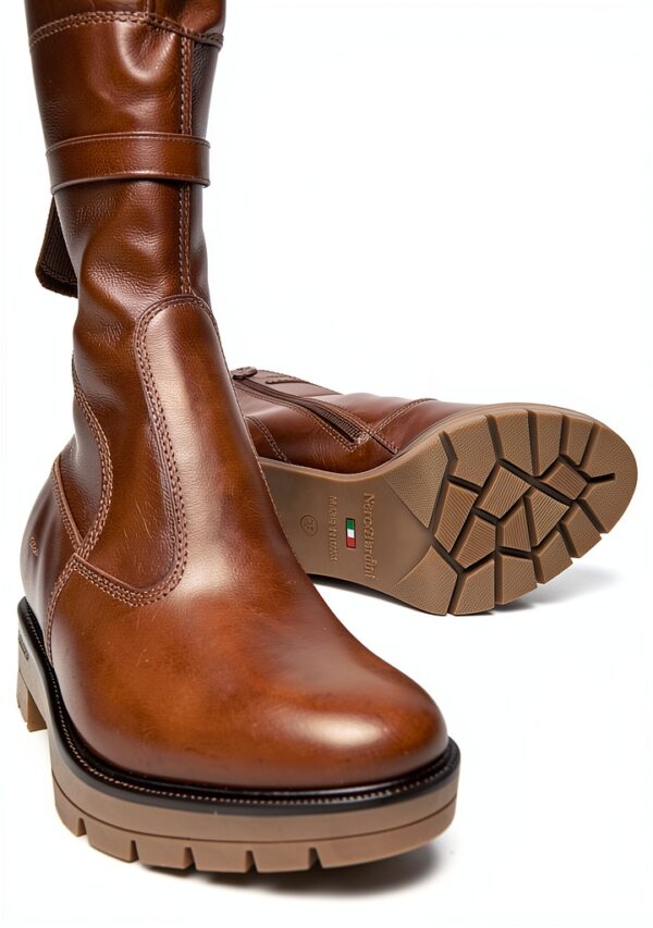 B.A.G. Damen-Stiefel Leder Blockabsatz Braun Größen 35-38-4