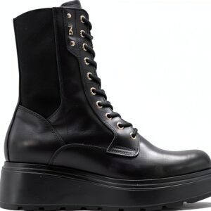 Schwarze Damen Schuhe Nero Giardini Glattleder Schnürung-0