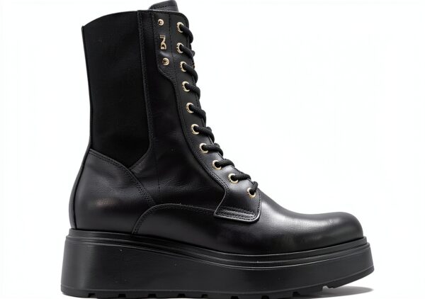 Schwarze Damen Schuhe Nero Giardini Glattleder Schnürung-0