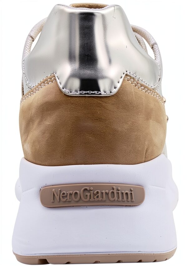 B.A.G. Damen Sneaker Weiß Beige herausnehmbare Innensohle-4