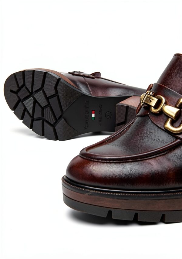 B.A.G. Lederschuhe Herren Blockabsatz Leder Braun-4