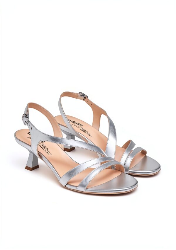 BAG Damenschuhe Leder Schnalle Silber Gold Damen-2