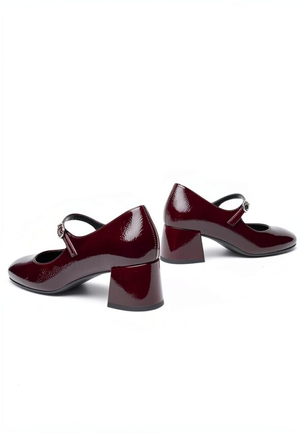 B.A.G. Lederschuhe Rot Schwarz Schnalle Blockabsatz Herren-4