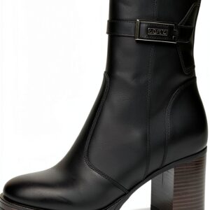 B.A.G. Damen Stiefel Leder Blockabsatz Reißverschluss-0