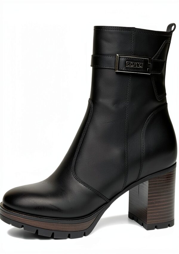 B.A.G. Damen Stiefel Leder Blockabsatz Reißverschluss-0