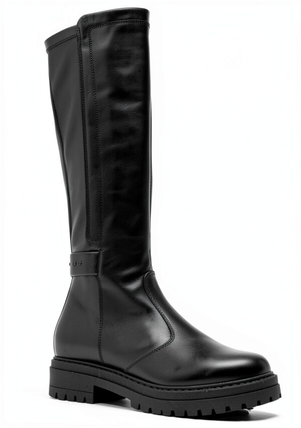 B.A.G. Damen Stiefel Leder Blockabsatz Reißverschluss-1