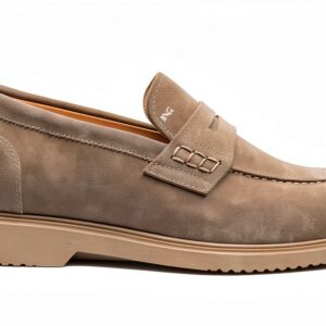 B.A.G. Herren Leder Mokassins Beige Lehm Blau Schuhe-0