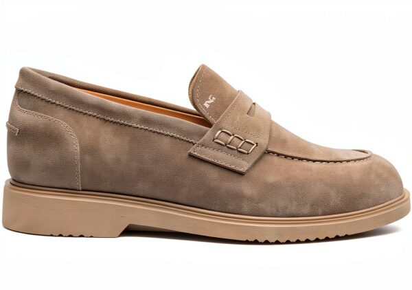 B.A.G. Herren Leder Mokassins Beige Lehm Blau Schuhe-0