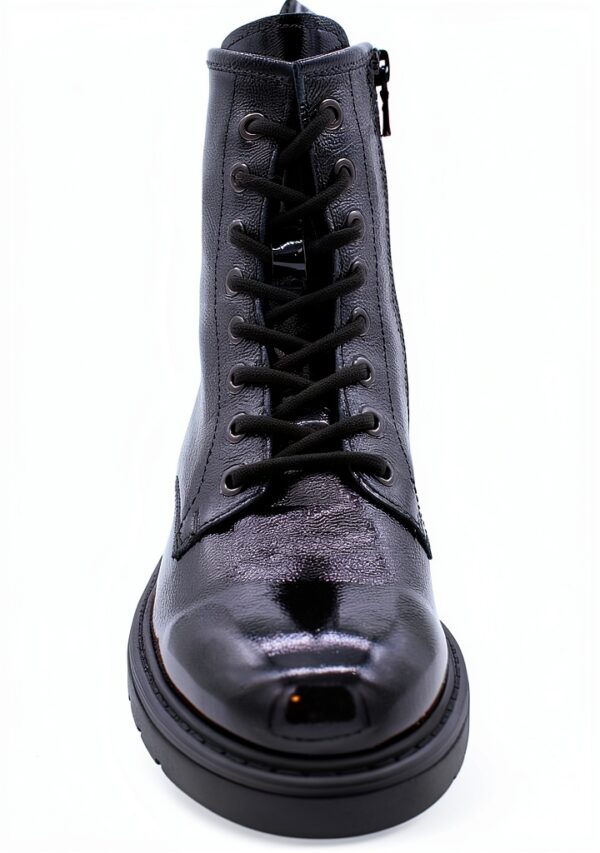 Nero Giardini Damen Stiefel Lackleder Blockabsatz Schnürung-3