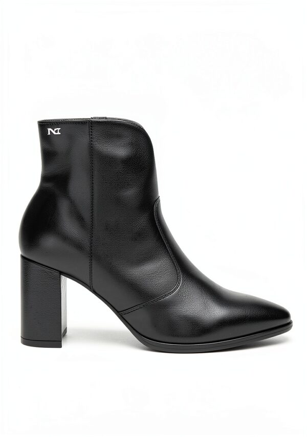 BAG Damen Stiefel Leder Blockabsatz Reißverschluss Schwarz-1