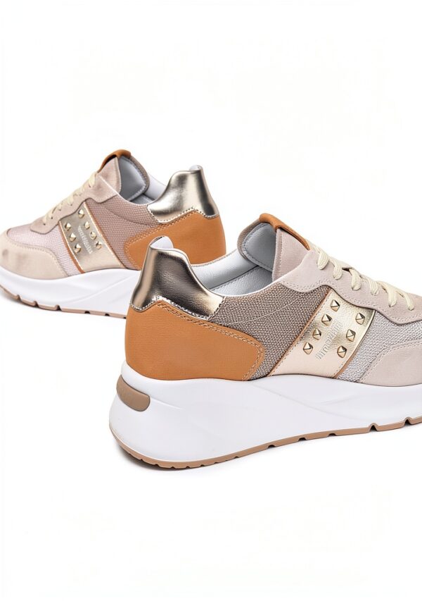 BAG Damenschuhe Leder Canvas Schnürschuh Elfenbein-4