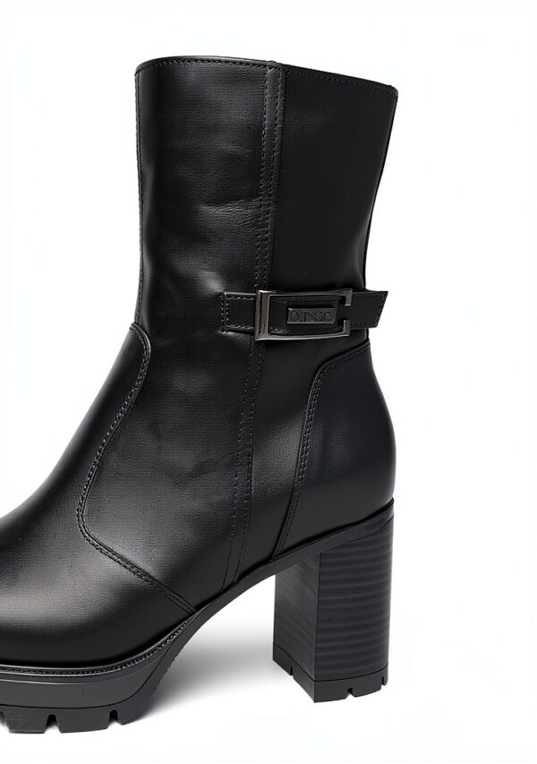 B.A.G. Damen-Stiefel Leder Blockabsatz Reißverschluss-1
