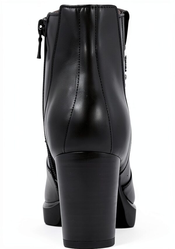 B.A.G. Damen Stiefel Leder Blockabsatz Reißverschluss-3