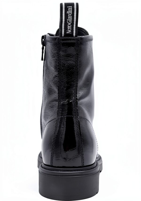Nero Giardini Damen Stiefel Lackleder Blockabsatz Schnürung-4
