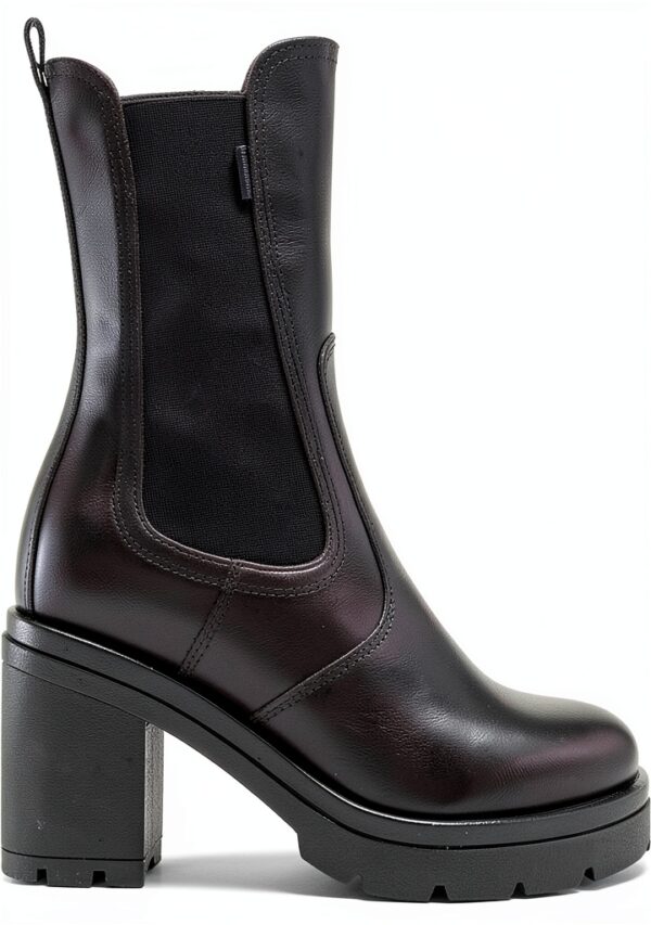 B.A.G. Damen Stiefel Leder Blockabsatz Schwarz Größen 36-41-1