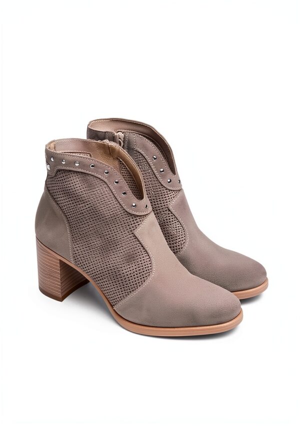 NeroGiardini Damen Stiefel Wildleder Absatz 7 cm beige-1