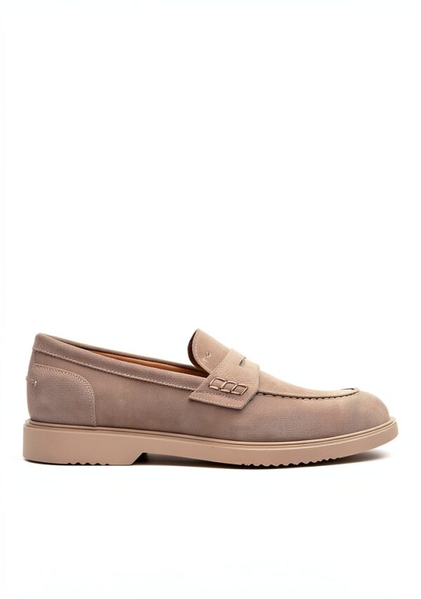 B.A.G. Herren Leder Mokassins Beige Lehm Blau Schuhe-1