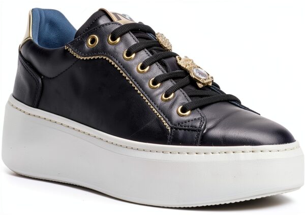 Nero Giardini Damen Schnürhalbschuhe Leder Schwarz Glitter-4