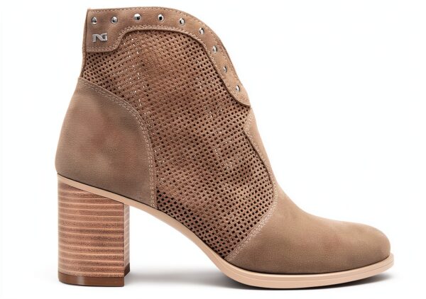 NeroGiardini Damen Stiefel Wildleder Absatz 7 cm beige-0