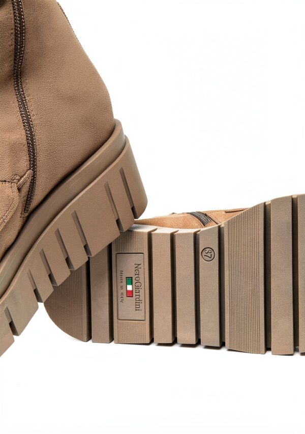 Nero Giardini Damen Stiefel Leder Beige Braun Flatform-1