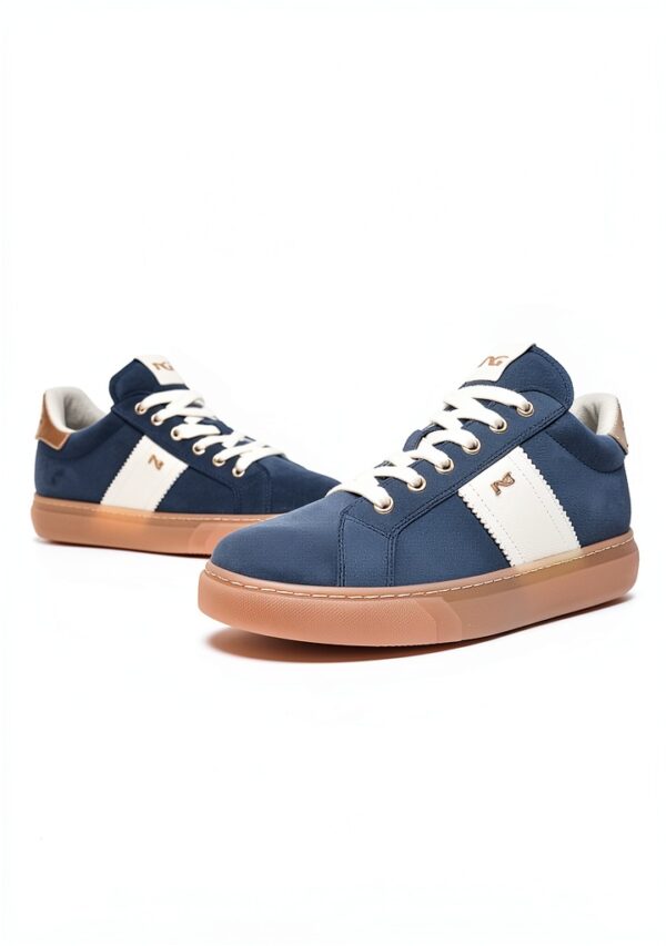 Nero Giardini Damen Sneaker Leder Blau Schnürschuh-2