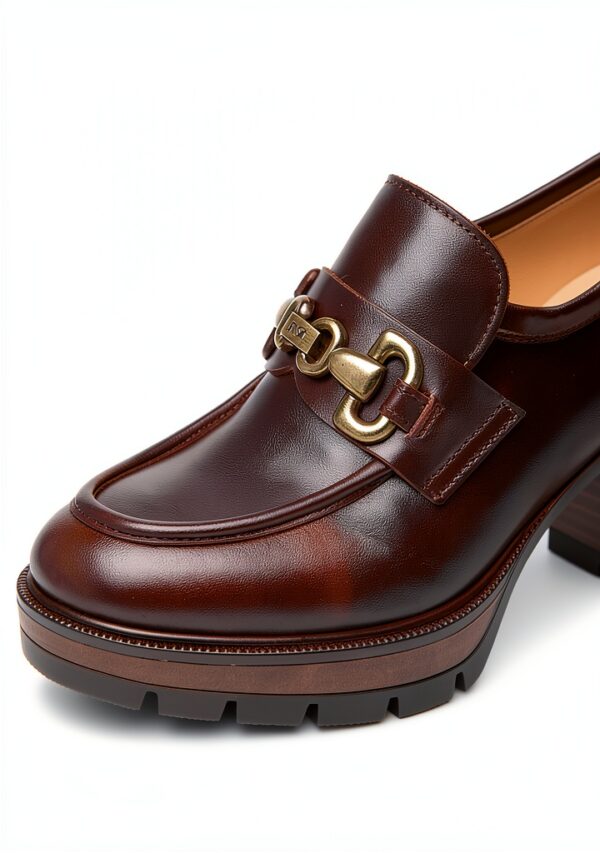 B.A.G. Lederschuhe Herren Blockabsatz Leder Braun-3