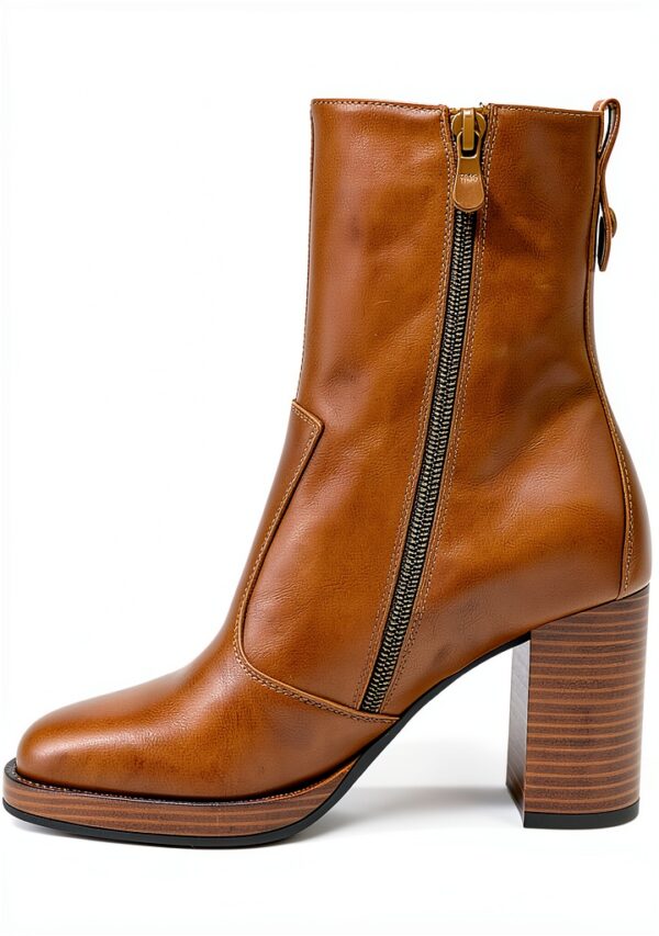 Nero Giardini Damen Stiefel Leder Blockabsatz Reißverschluss-3