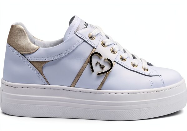 Nero Giardini Damen Sneaker Leder Weiß Italienische Qualität-4
