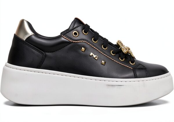 Nero Giardini Damen Schnürhalbschuhe Leder Schwarz Glitter-1