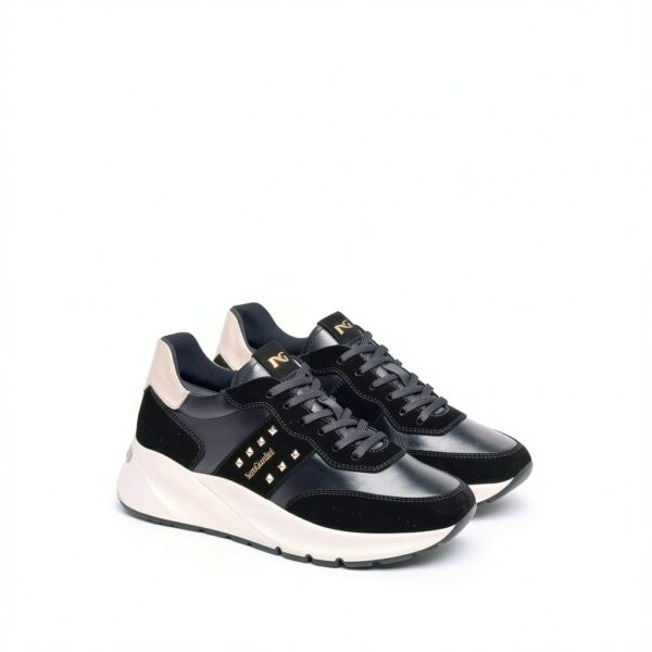 Nero Giardini Damen Sneaker Leder Italien Schwarz-2