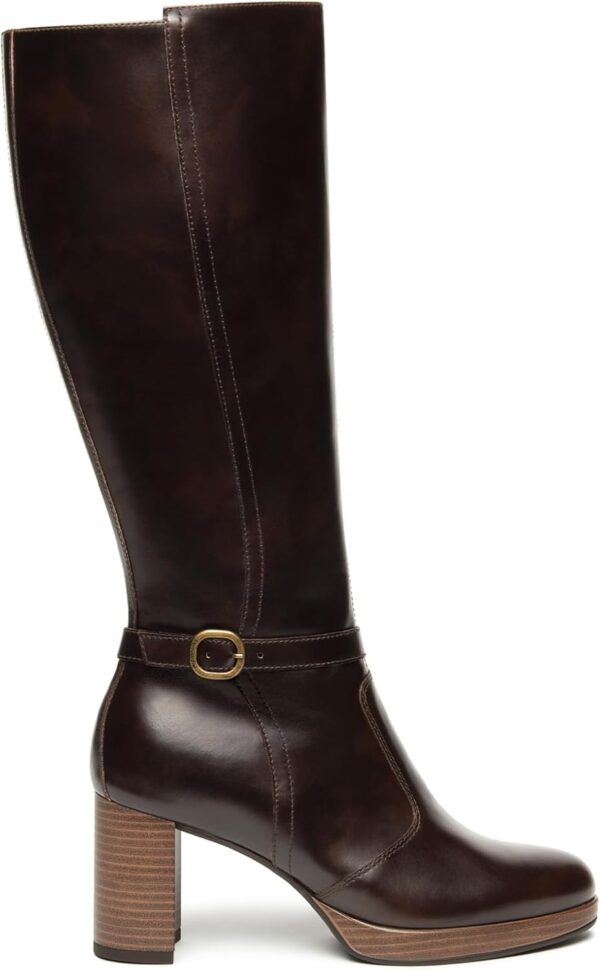 BAG Damen Stiefel Leder Blockabsatz Reißverschluss-0