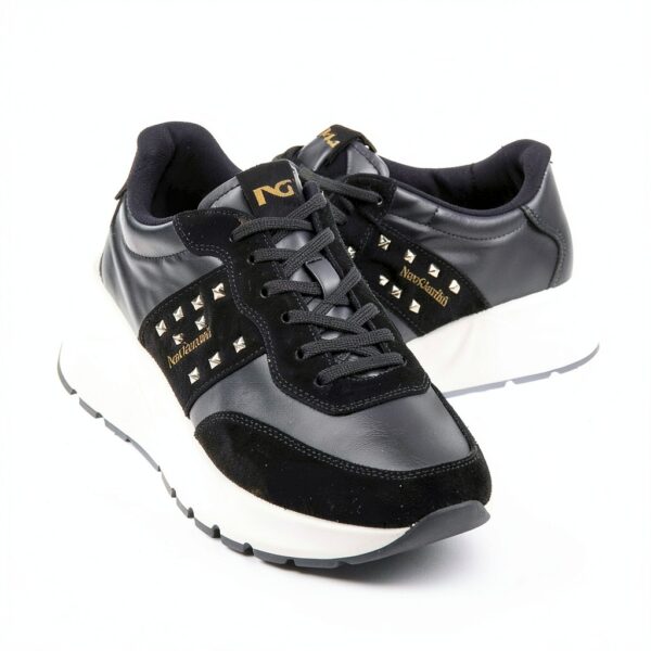 Nero Giardini Damen Sneaker Leder Italien Schwarz-3