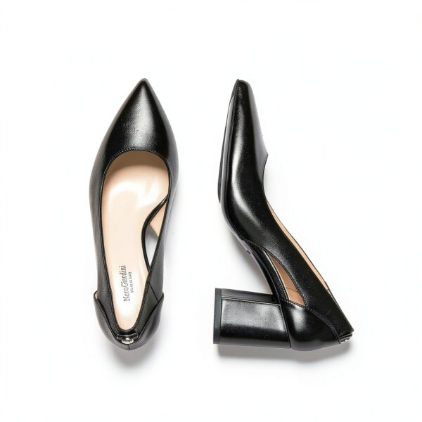 Nero Giardini Damen Pumps Leder Absatz 7,5 cm Schwarz-2